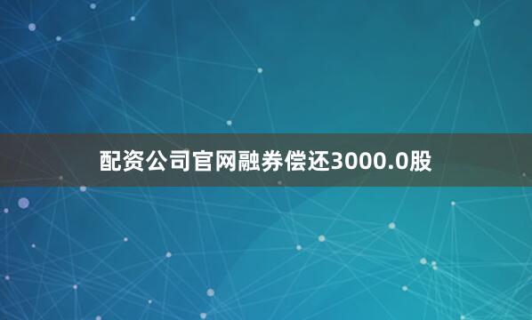 配资公司官网融券偿还3000.0股